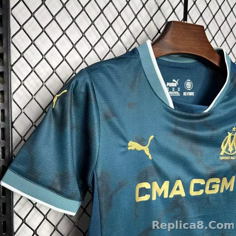 24-25 Marseilles Away Soccer Kids Kit Jersey+Shorts - detail