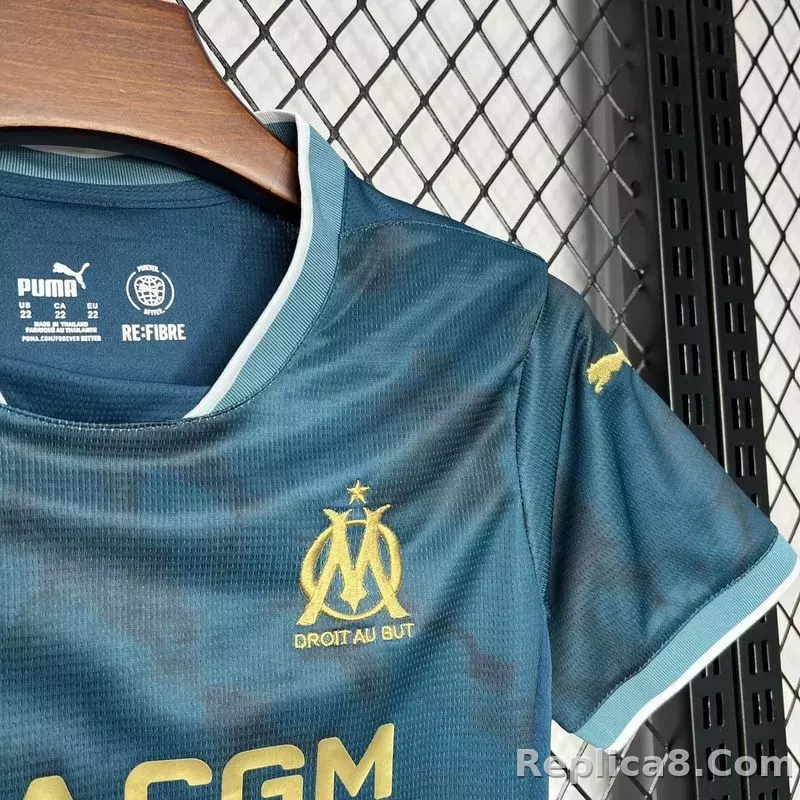 24-25 Marseilles Away Soccer Kids Kit Jersey+Shorts - detail