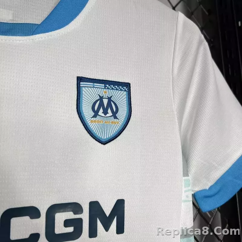 24-25 Marseilles Home Soccer Kids Kit Jersey+Shorts - detail