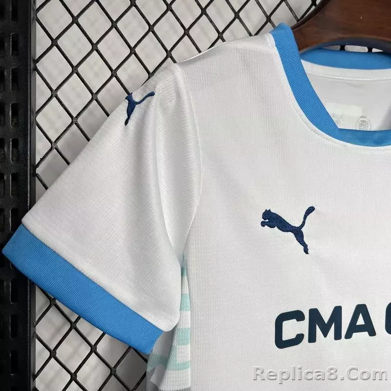 24-25 Marseilles Home Soccer Kids Kit Jersey+Shorts - detail