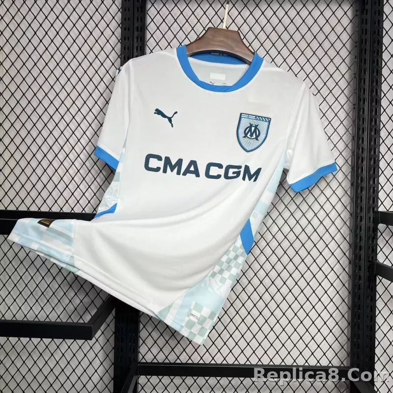 24-25 Marseilles Home Soccer Jersey - detail
