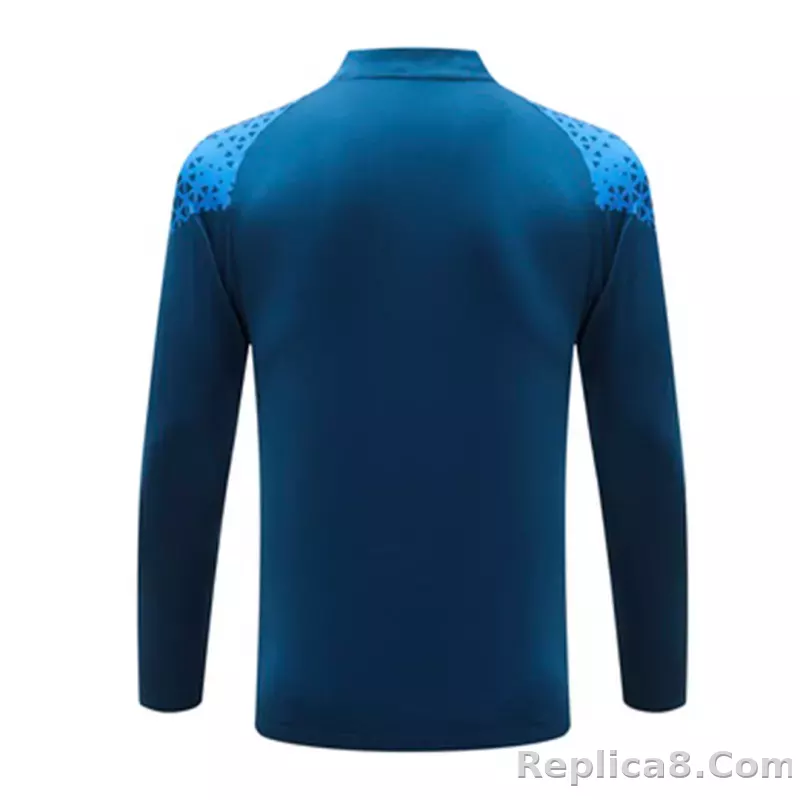 Kids Marseille Zipper Sweatshirt Kit(Top+Pants) Navy 2023/24 - detail