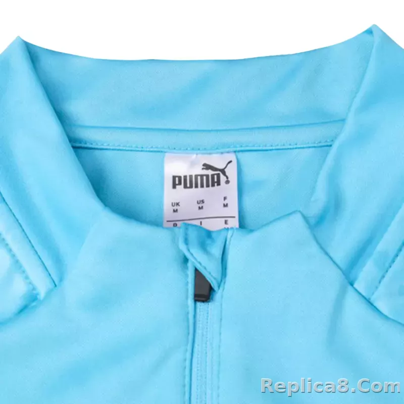 Kids Marseille Zipper Sweatshirt Kit(Top+Pants) Blue 2023/24 - detail