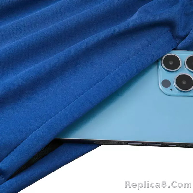 Kids Marseille Zipper Sweatshirt Kit(Top+Pants) Blue 2023/24 - detail