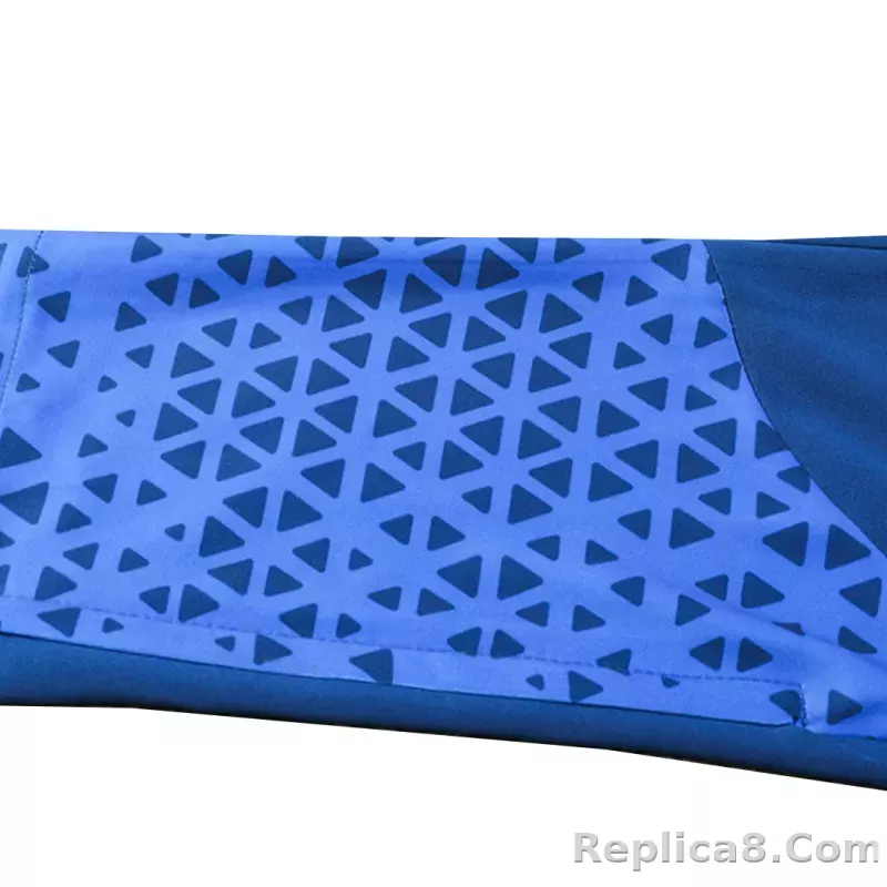 Kids Marseille Zipper Sweatshirt Kit(Top+Pants) Blue 2023/24 - detail