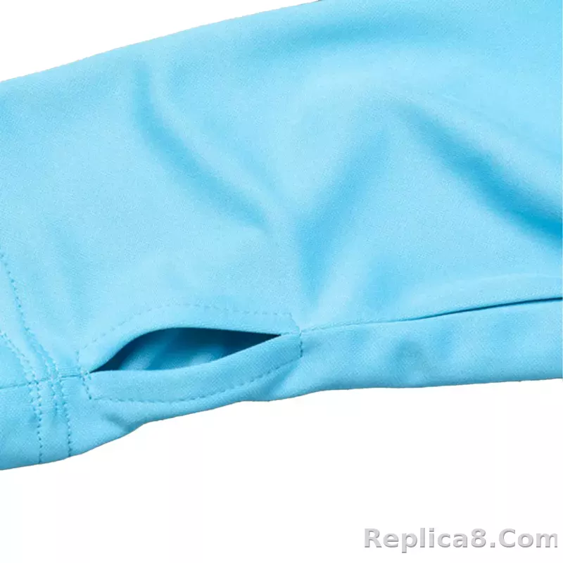 Kids Marseille Zipper Sweatshirt Kit(Top+Pants) Blue 2023/24 - detail