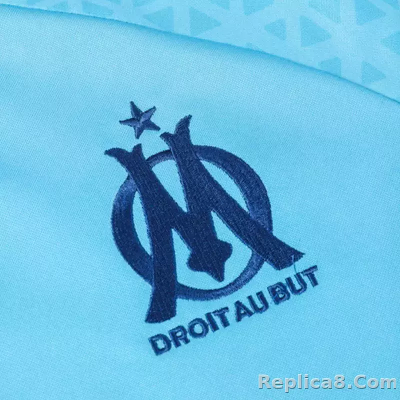 Kids Marseille Zipper Sweatshirt Kit(Top+Pants) Blue 2023/24 - detail
