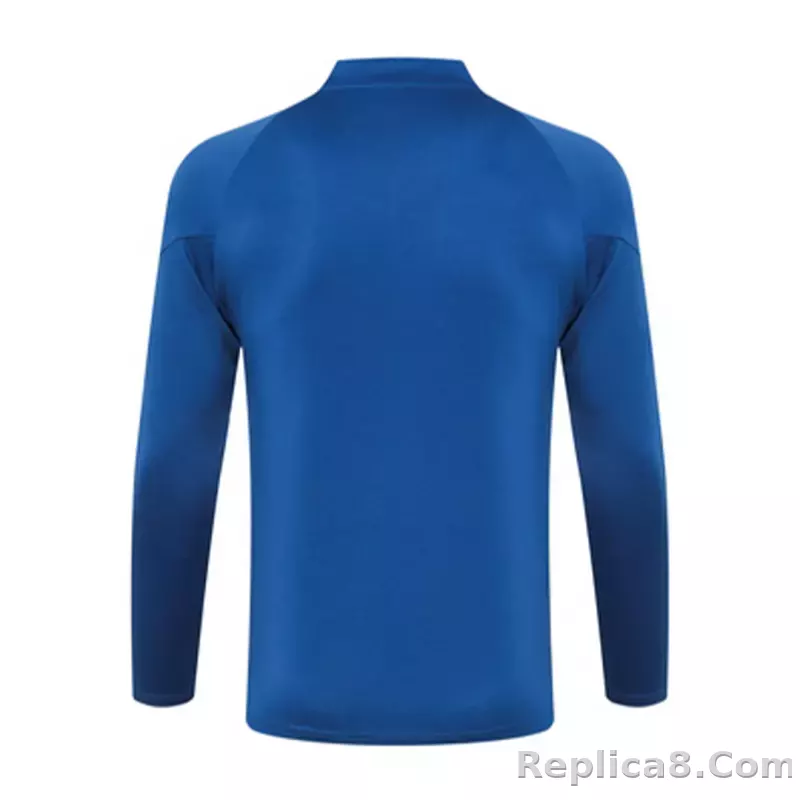 Marseille Zipper Sweatshirt Kit(Top+Pants) Blue 2023/24 - detail