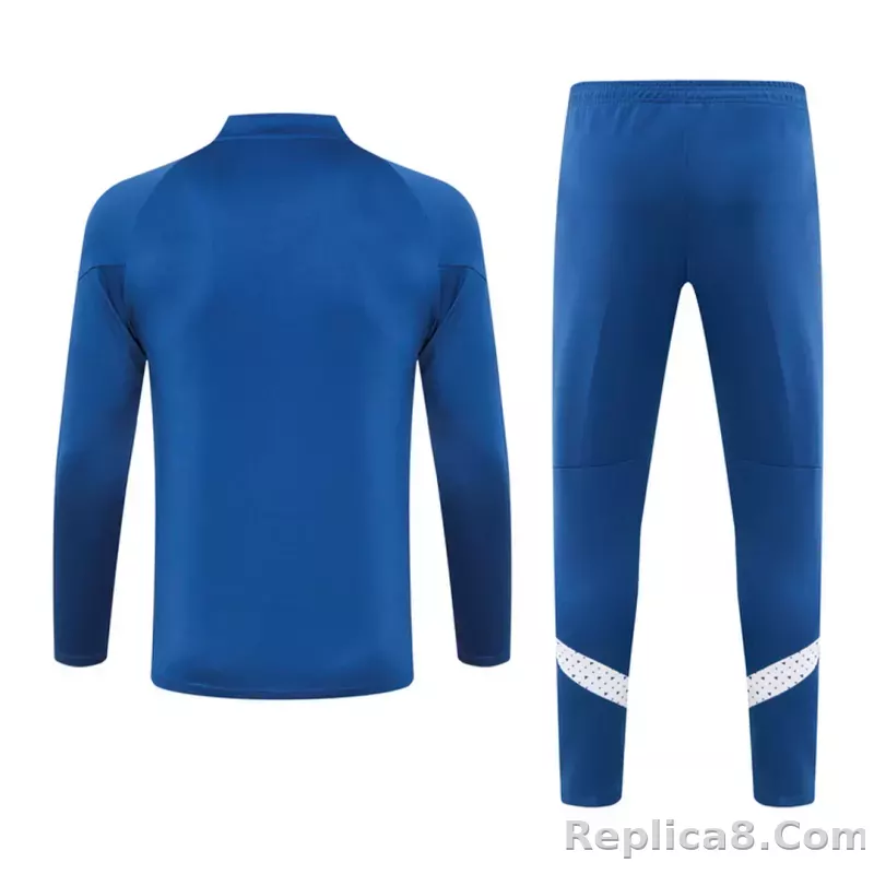 Marseille Zipper Sweatshirt Kit(Top+Pants) Blue 2023/24 - detail