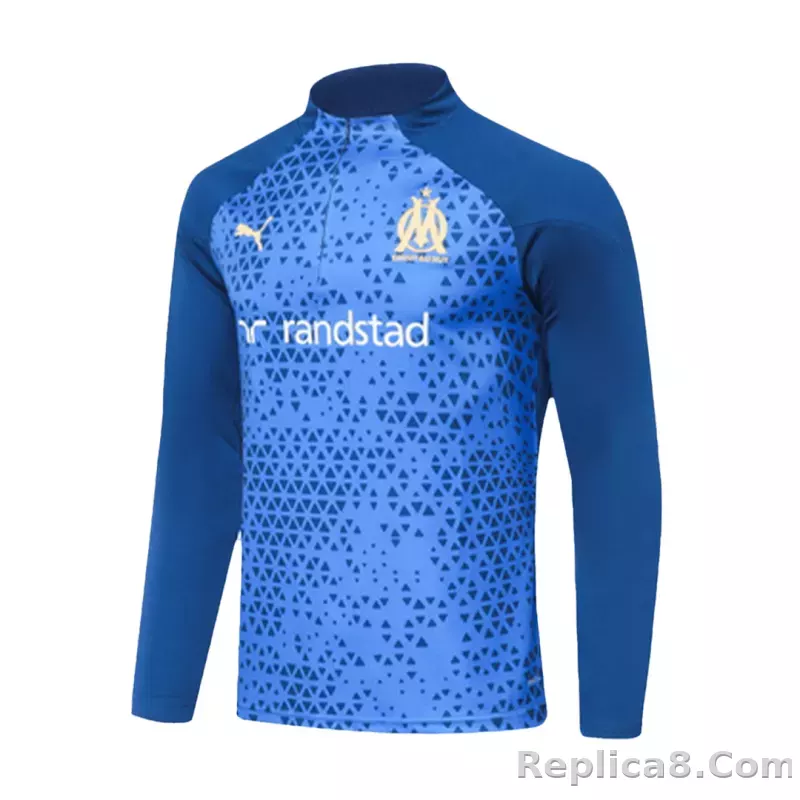 Marseille Zipper Sweatshirt Kit(Top+Pants) Blue 2023/24 - detail
