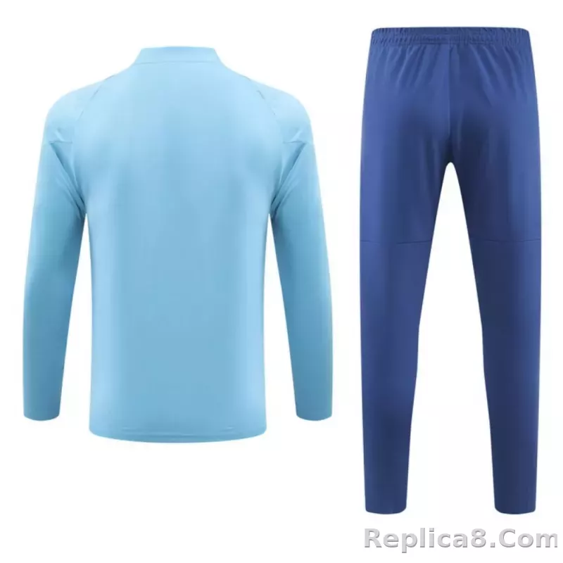 Marseille Zipper Sweatshirt Kit(Top+Pants) Sky Blue 2023/24 - detail