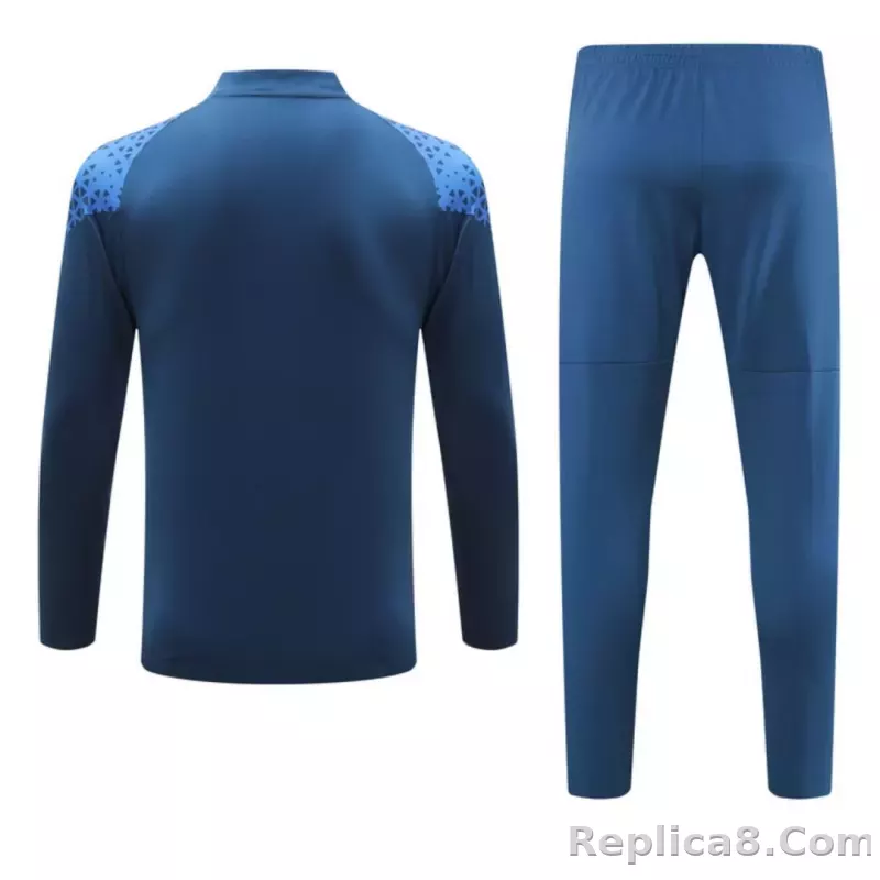 Marseille Zipper Sweatshirt Kit(Top+Pants) Navy 2023/24 - detail