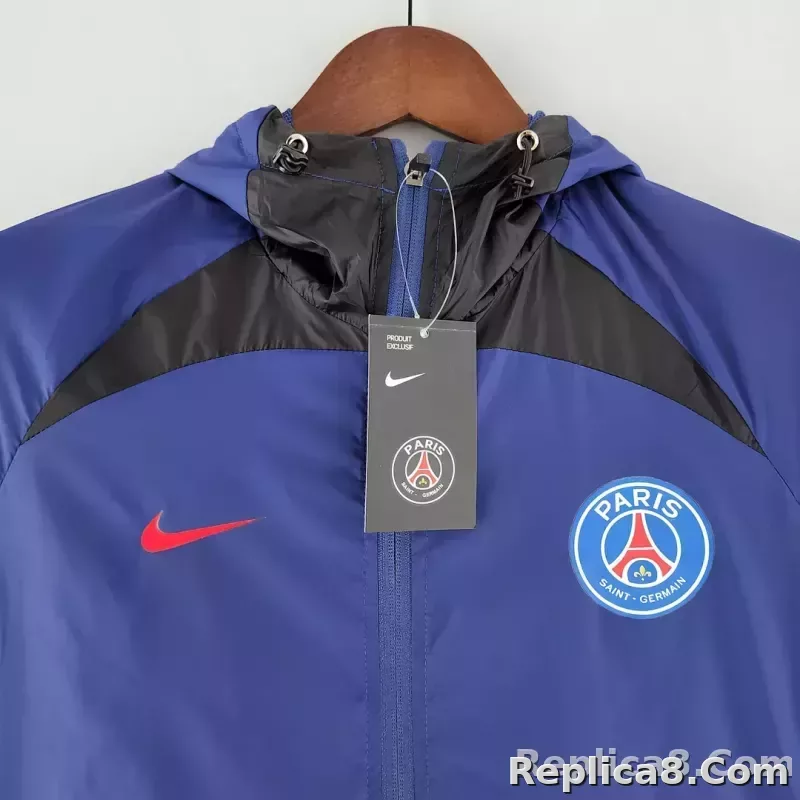 2022 PSG Windbreaker Blue and Black - detail