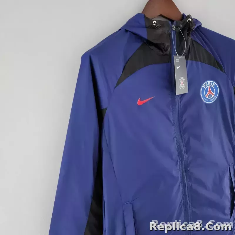 2022 PSG Windbreaker Blue and Black - detail