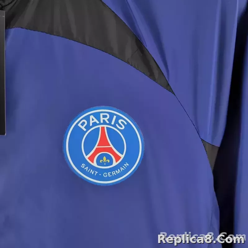 2022 PSG Windbreaker Blue and Black - detail