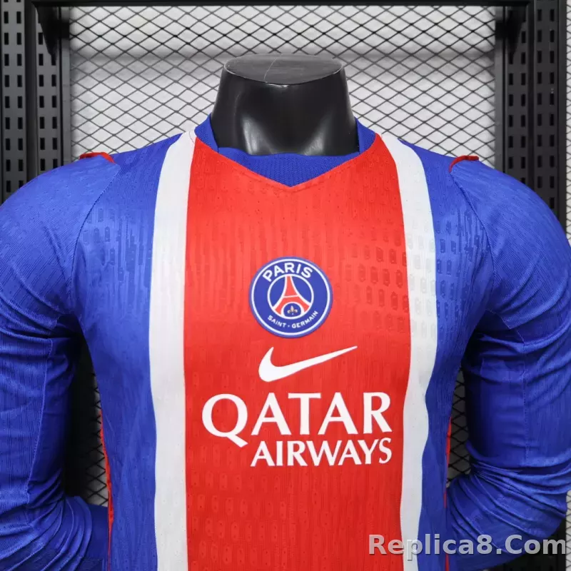 26-27 PSG Home Soccer Jersey Player Version Long Sleeve - detail