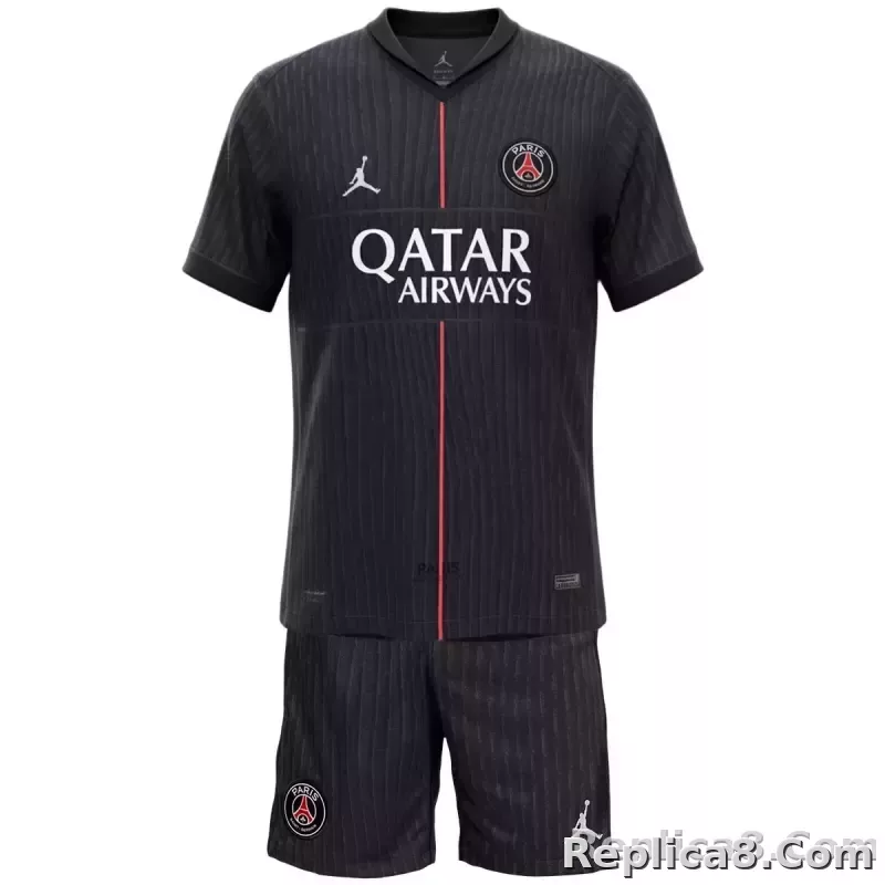 25-26 PSG Fourth Away Soccer Kids Kit Jersey+Shorts
