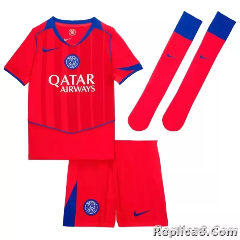 25-26 PSG Third Away Soccer Kids Full Kit Jersey+Shorts+Socks
