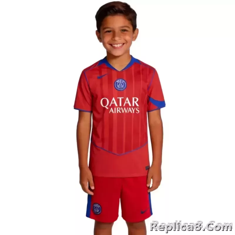 25-26 PSG Third Away Soccer Kids Kit Jersey+Shorts - detail