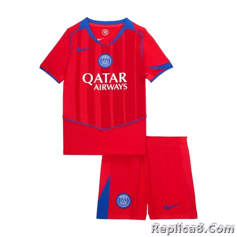 25-26 PSG Third Away Soccer Kids Kit Jersey+Shorts - detail