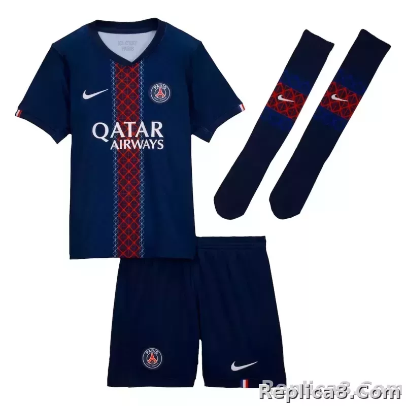 25-26 PSG Home Soccer Kids Full Kit Jersey+Shorts+Socks