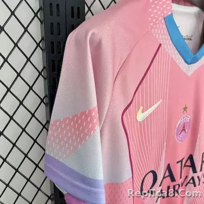 25-26 Paris Saint-Germain Pink Soccer Jersey Special - detail
