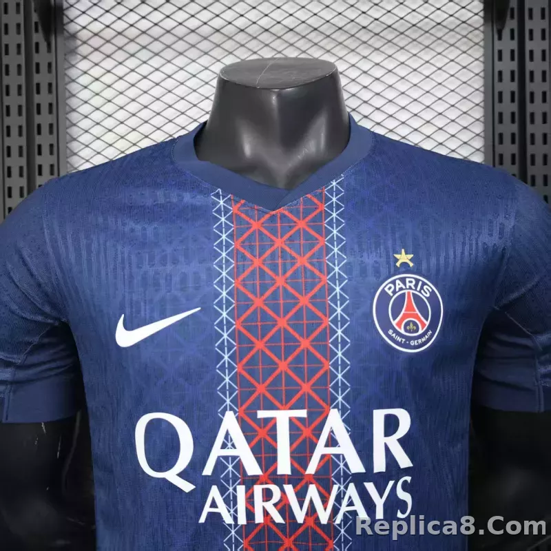 25-26 Paris Saint-Germain Home Soccer Jersey with Star - detail