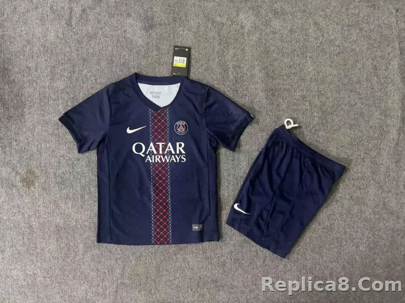 25-26 Paris Saint-Germain Home Soccer Kids Kit Jersey+Shorts