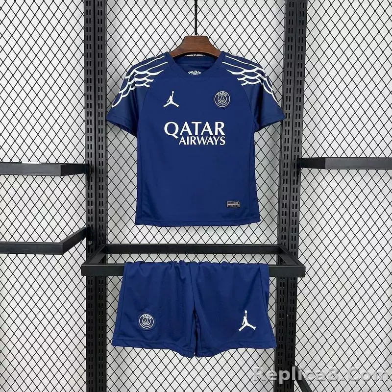 24-25 Paris Saint-Germain Fourth Away Soccer Jersey Kids Kit