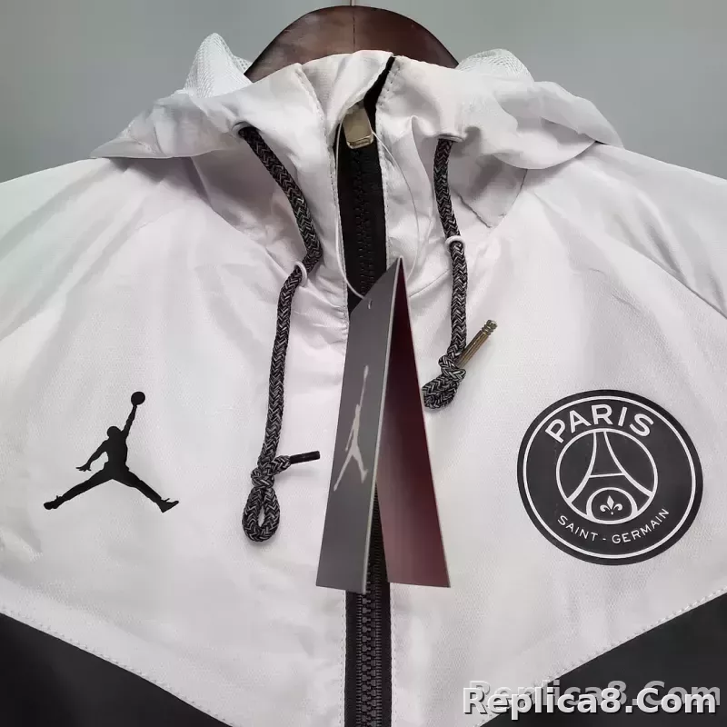 Psg Paris Saint-Germain Windbreaker Classic Style Black-White - detail