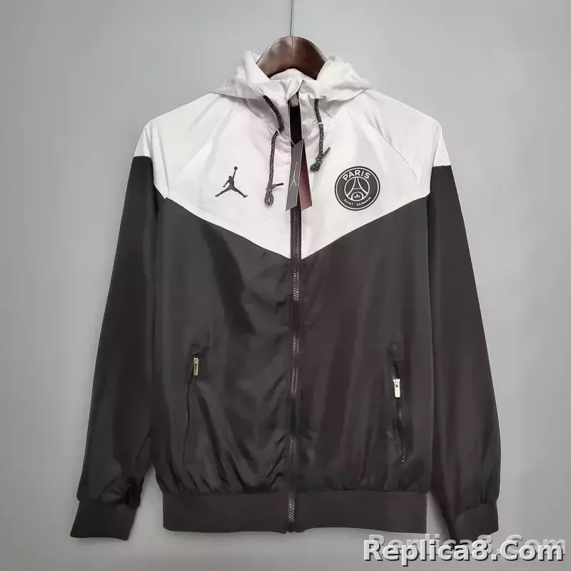 Psg Paris Saint-Germain Windbreaker Classic Style Black-White - detail