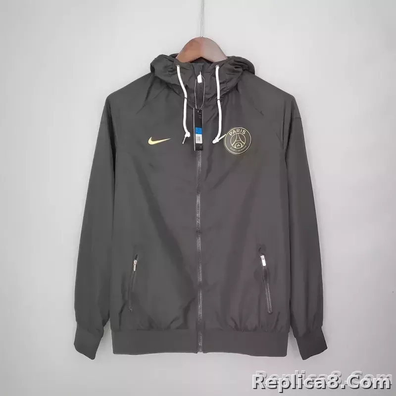 2021/2022 Psg Paris Saint-Germain Windbreaker Black - detail