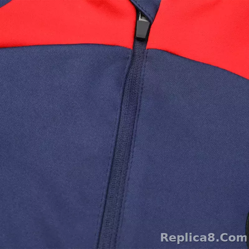 Kids PSG Zipper Sweatshirt Kit(Top+Pants) Navy 2023/24 - detail