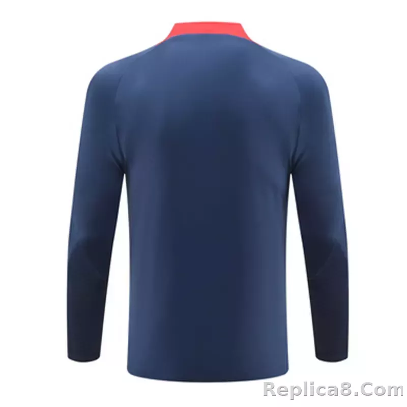 Kids PSG Zipper Sweatshirt Kit(Top+Pants) Navy 2023/24 - detail
