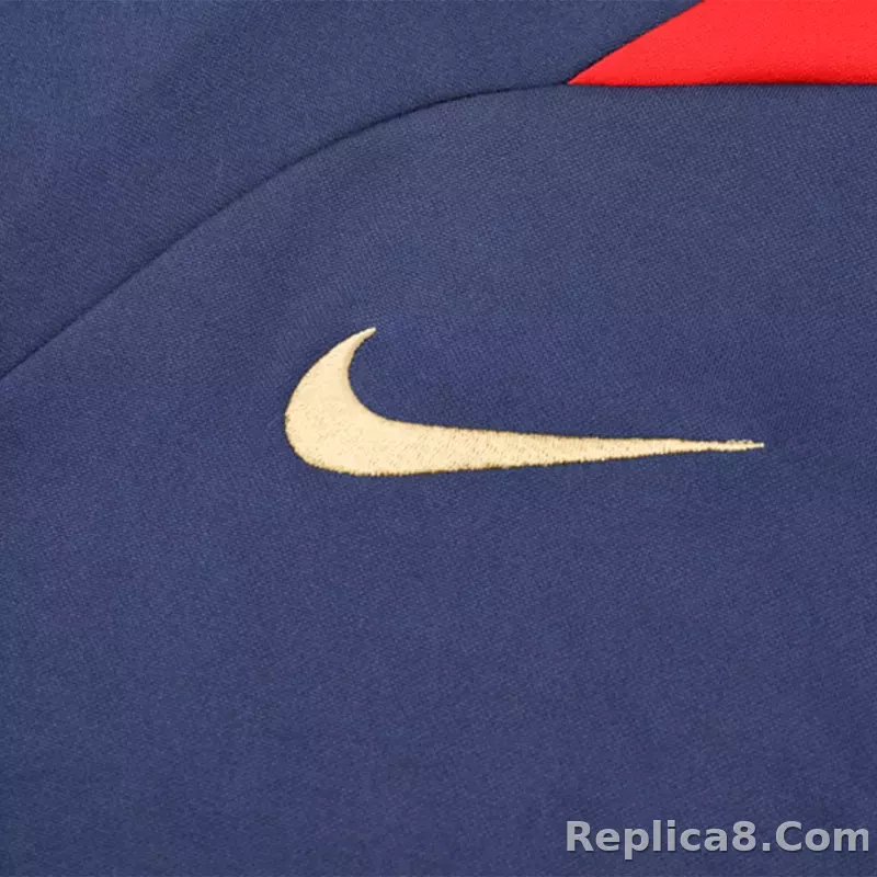 Kids PSG Zipper Sweatshirt Kit(Top+Pants) Navy 2023/24 - detail