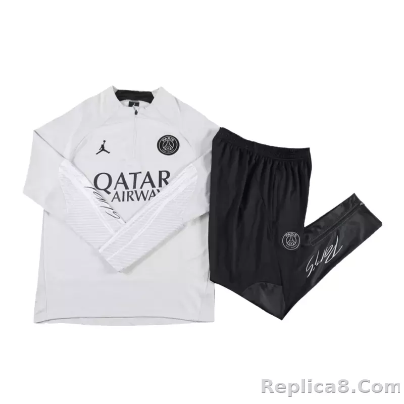 Kids PSG Zipper Sweatshirt Kit(Top+Pants) 2023/24 - detail