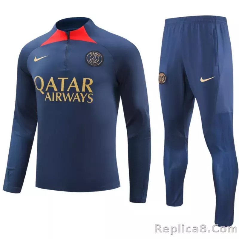 PSG Zipper Sweatshirt Kit(Top+Pants) Navy 2023/24