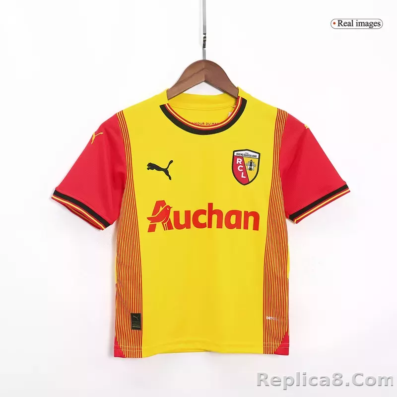 23-24  RC Lens Home Kids Kit Jersey+Shorts - detail