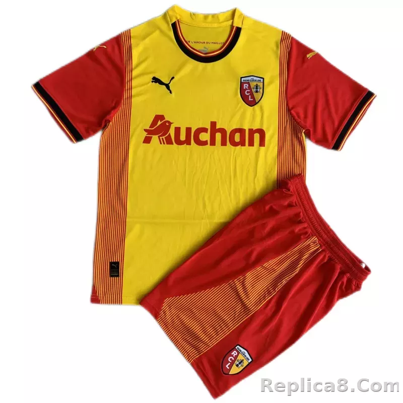 23-24  RC Lens Home Kids Kit Jersey+Shorts - detail