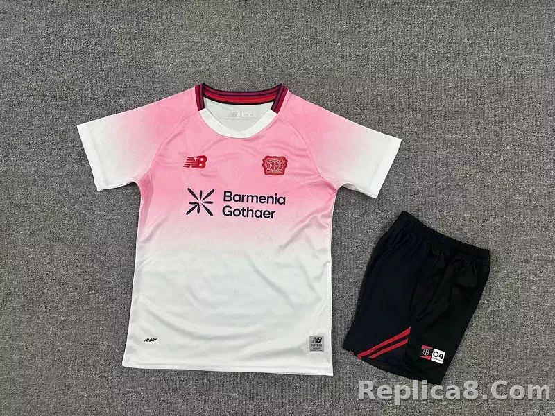 25-26 Bayer 04 Leverkusen Away Soccer Kids Kit Jersey+Shorts