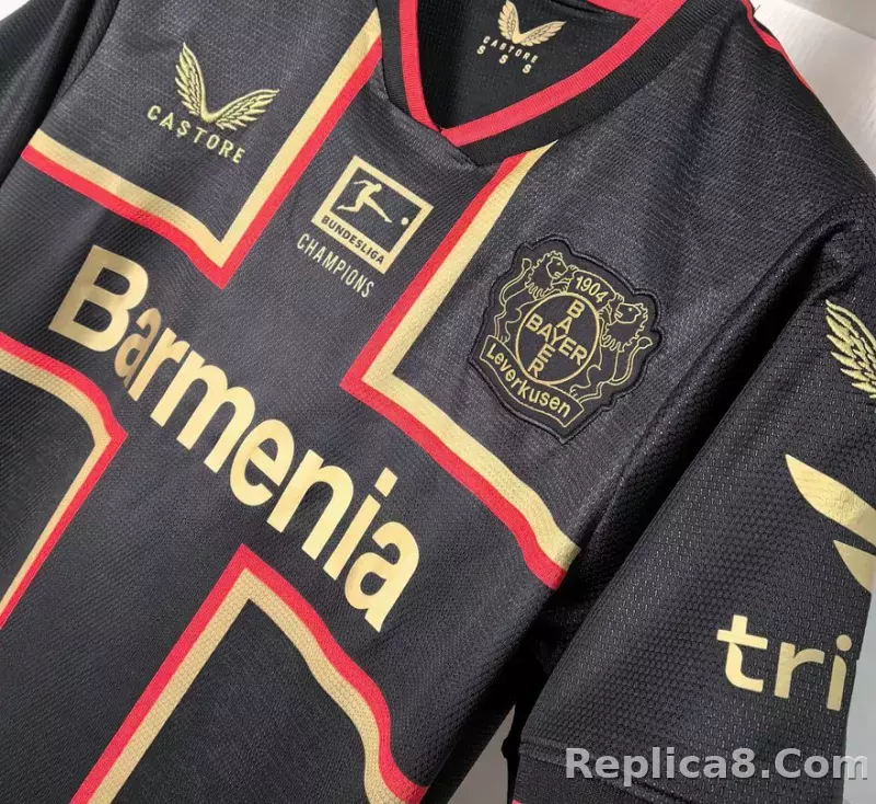23-24 Bayer 04 Leverkusen Bundesliga Champions Kit Soccer Uniform - detail