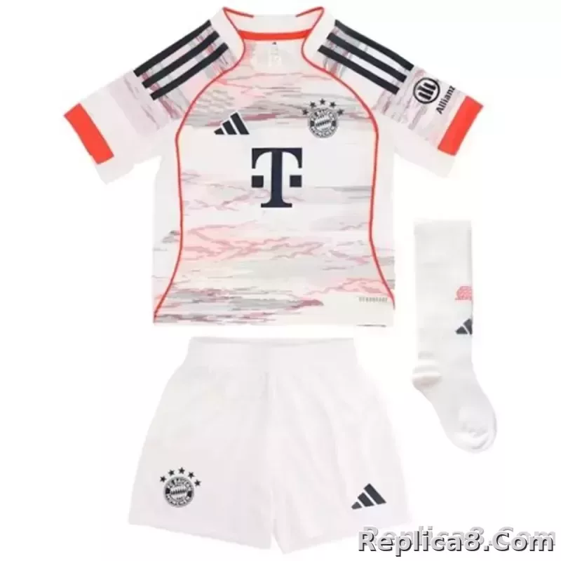 25-26 Bayern Munich Away Soccer Kids Full Kit