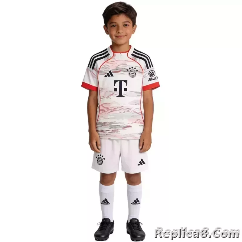25-26 Bayern Munich Away Soccer Kids Full Kit - detail