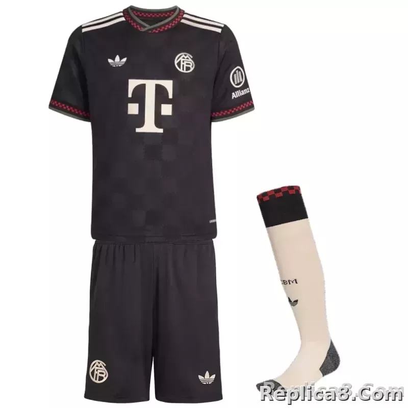25-26 Bayern Munich Third Away Soccer Kids Full Kit