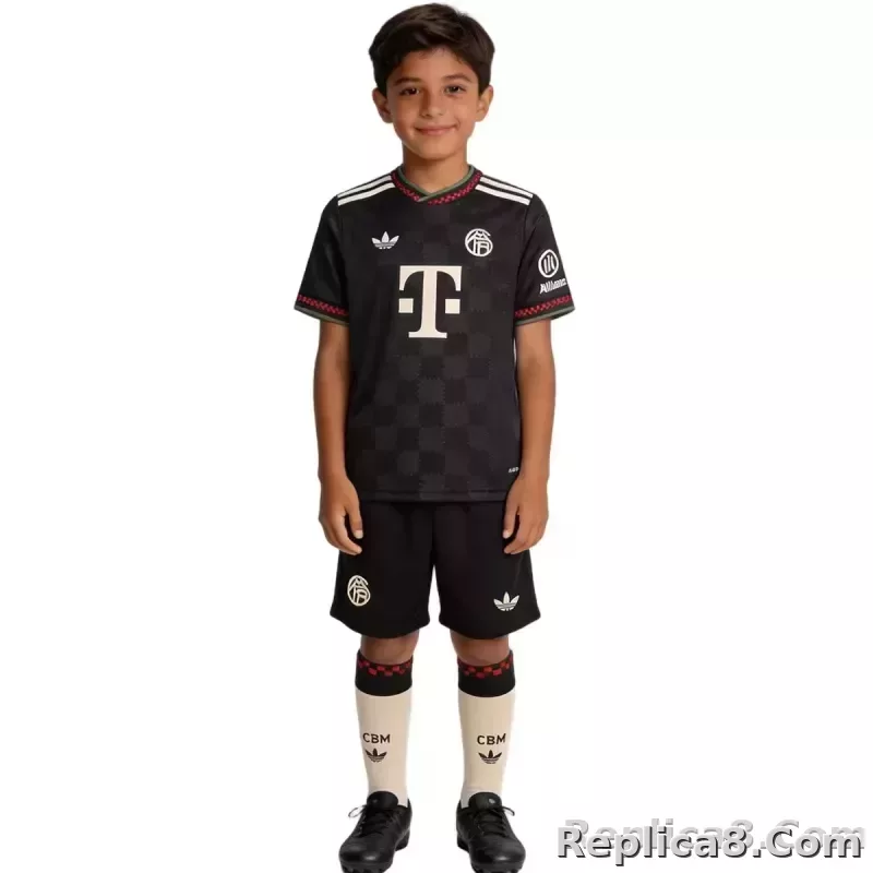 25-26 Bayern Munich Third Away Soccer Kids Full Kit - detail