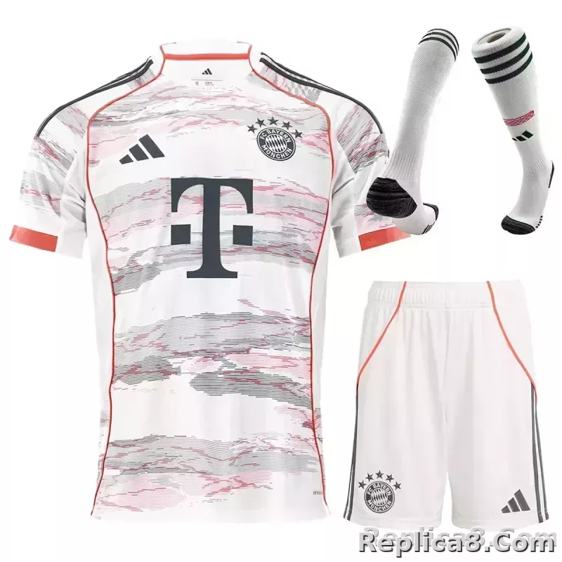 25-26 Bayern Munich Away Football Full Kit Jersey+Shorts+Socks