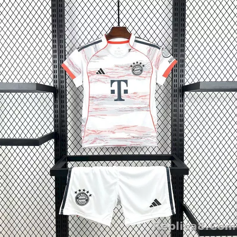 25-26 Bayern Munich Away Soccer Kids Kit Jersey+Shorts