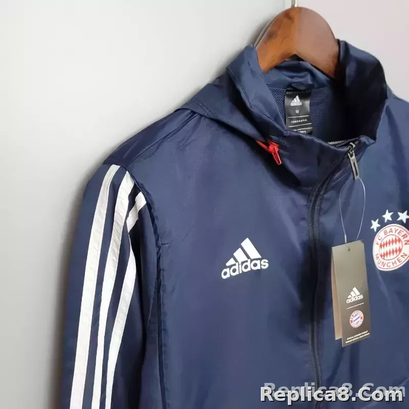 2021 Windbreaker Football Jersey Bayern Munich Royal Blue 1:1 Thai Quality - detail