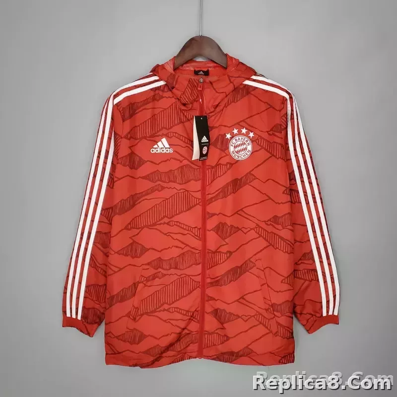 2021/2022 Windbreaker Football Jersey Bayern Munich Red 1:1 Thai Quality - detail