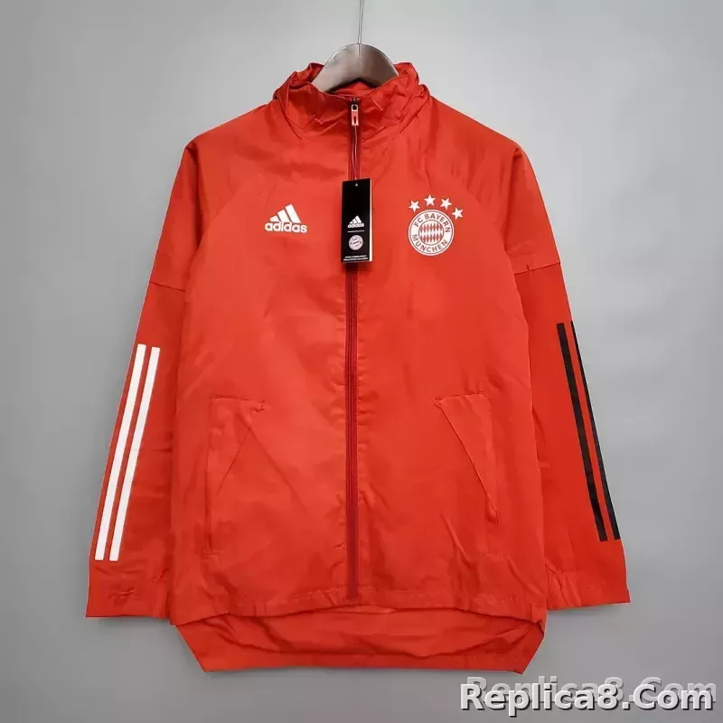 2021 Windbreaker Football Jersey Bayern Munich Red 1:1 Thai Quality